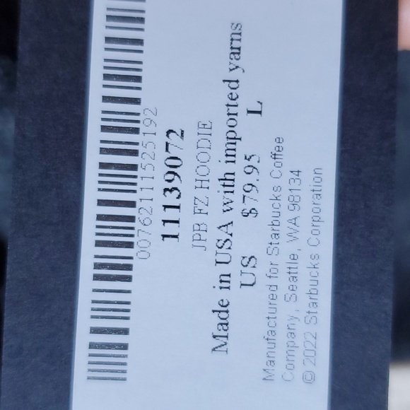 Starbucks SWEATSHIRT Reserve NWT Jade Purple Brown gray zip up hoodie Large - Picture 6 of 11